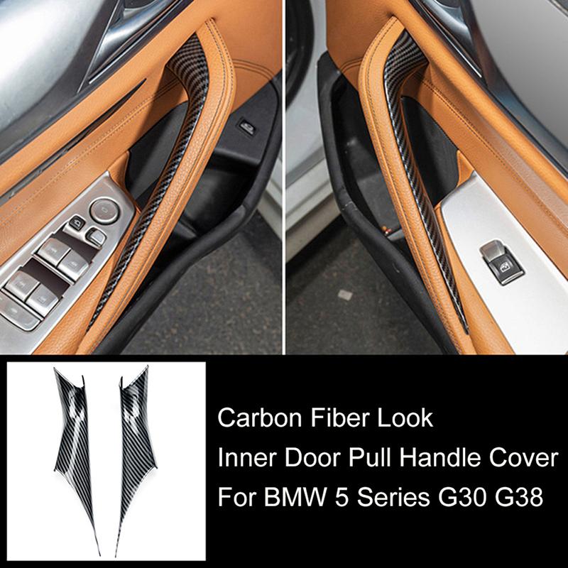 Левая и правая накладка на ручку открывания двери салона автомобиля для BMW 5 серии G30 G38 2018 2022 2023 под карбон/матовая