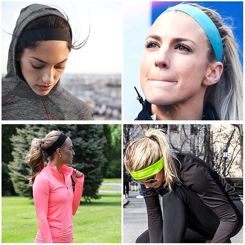 Summer Sports Yoga Women Headbands Not Tight Adjustable Running Absorb Sweat Elastic Hair Bands Soild Unisex Headband