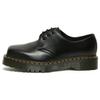 Dr. Martens Leather Round Toe Thick Sole Lace-Up Polished Low Top Shoes Unisex Shoes Black 27875001