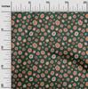 oneOone Cotton Flex Dark Green Fabric Asian Retro Floral  Sewing Craft Projects Fabric Prints By Yard 40 Inch