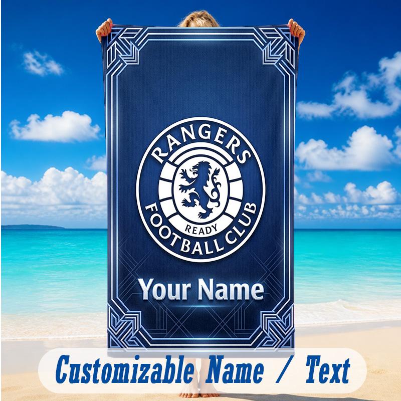 Beach Towel Custom Name Text, Quick Dry Large Towel For Beach HomeRangers FC