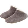 ABE HOME SHOES Winter Wool with Made In Japan Size Slippers, High-Top Boa, Washable, (Brown, M)