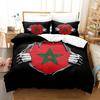3D Print Morocco Flag Bedding Set Boys Girls Twin Queen Size Duvet Cover Pillowcase Bed Kids Adult Fashion Home Textileextile
