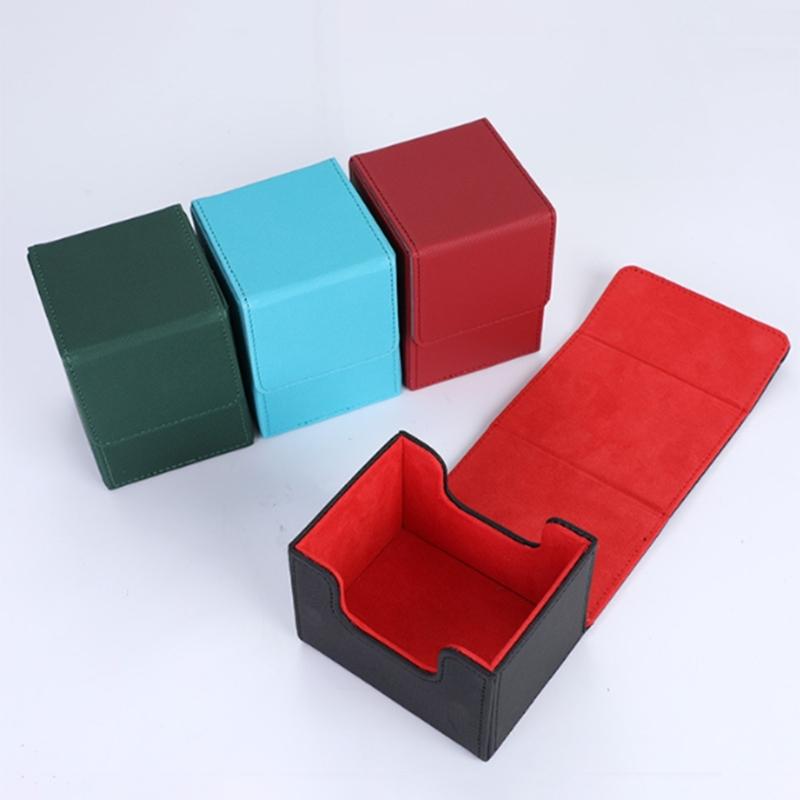 Magnetic Playing Cards Deck Card Storage Box for Game Cards Storage PU Leather Deck Card Boxes Card Deck Case Game Box