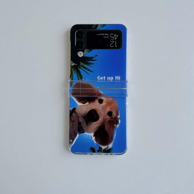 Прохладный мультяшный чехол для собаки для Samsung Z Flip 3 4 5g, браслет с рельефным щенком, веревка, жесткий ПК 3 в 1 для Galaxy Flip3 Flip4, милый чехол для телефона