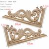 1Pc Unique Natural Floral Wood Carved Wooden Figurines Crafts Corner Appliques Frame Wall Door Furniture Woodcarving Decorative