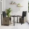 VidaXL 3-Piece Garden Dining Set with Cushions Grey Poly Rattan 3379646