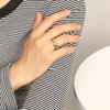 Sterling Silve Star Chunky Ring For Women Vintage Trendy Gold Color Zirconia Finger Rings Exquisite Accessories Jewelry