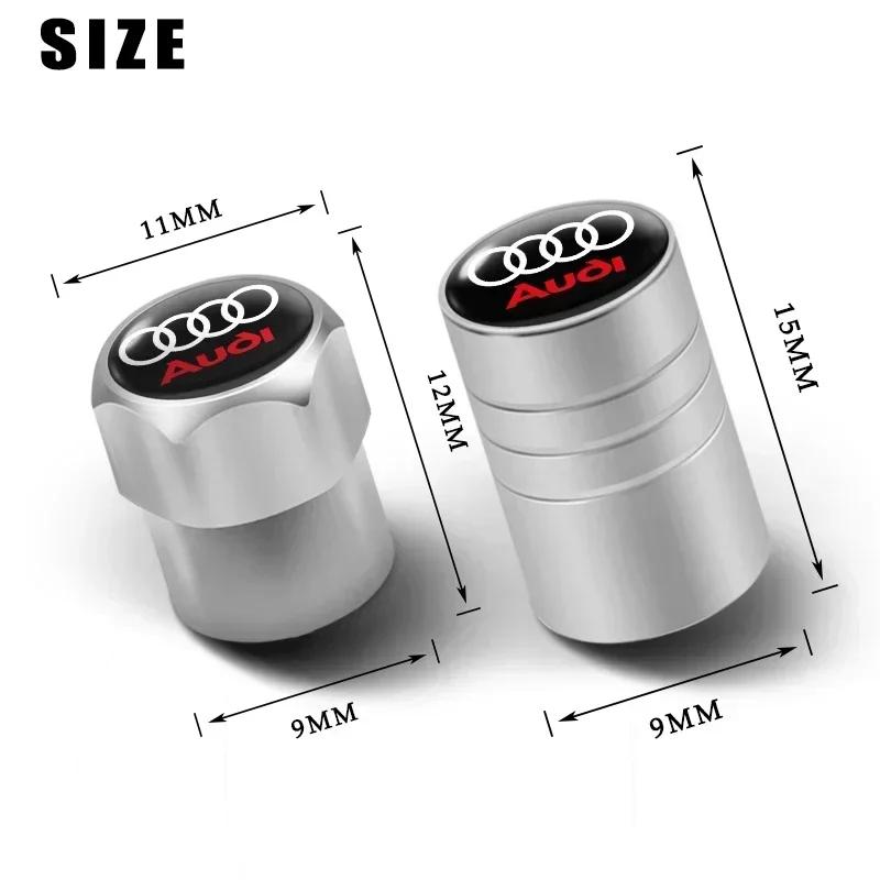 4pcs The metal air-core cover of automobile hub tire valve is suitable for Q1 badge Sline decorative accessories.