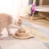 Игрушки для кошек Бытовая цельная деревянная поворотная тарелка для кошек Съемная износостойкая зоотовары Противоскользящие многослойные игрушки для кошек Диск для дрессировки