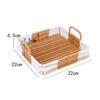 with Handles Woven Serving Basket Washable Imitation Rattan Fruit Plate  Kitchen Storage