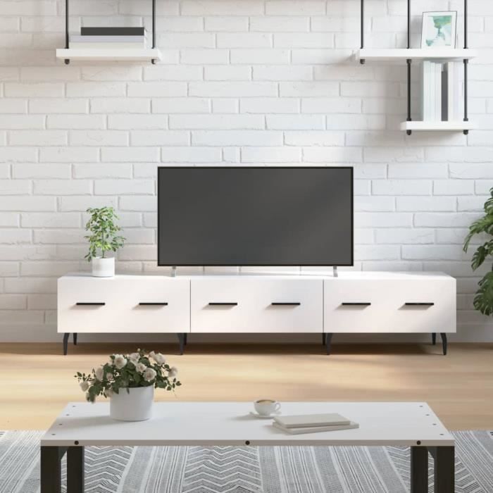 VidaXL TV Stand High Gloss White 150x36x30 Cm Engineered Wood 829166