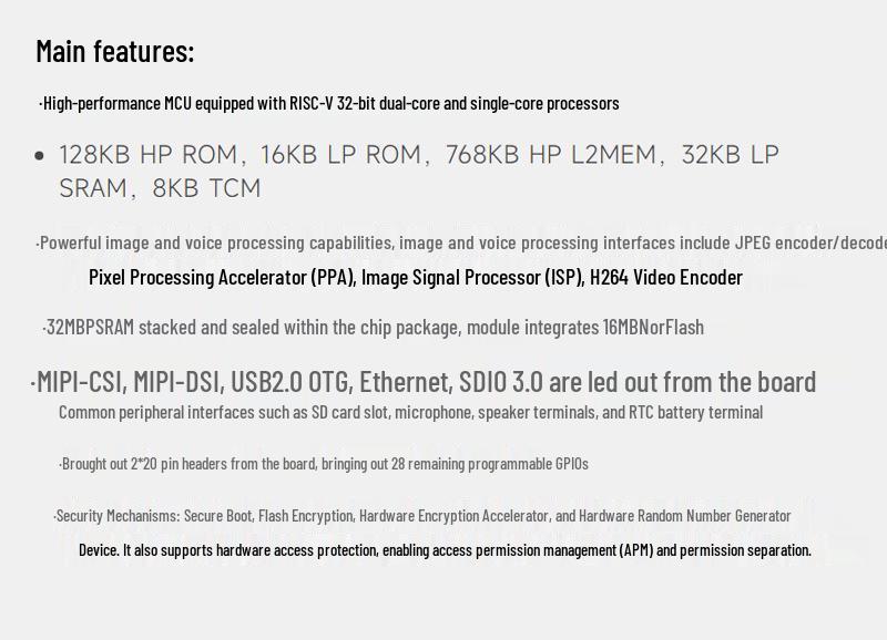 Плата разработки ESP32-P4: ESP32-C6 с 100M Ethernet, POE, Камерой, Wi-Fi 6, Bluetooth 5