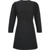 Di Su Chun Simple Black Lantern Sleeve Mid Sleeve Sweet Dress Women's Scissors Logo