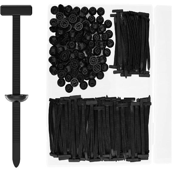 100PCS Nylon Universal Cable Tie Buckle, Automotive Clips Fastener, Self-Locking Zip Ties Holder For Car Repair, Fender Trunk Bumper Retainer, Home &