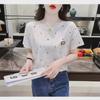 Women's Printed Floral Loose Short Sleeve T-Shirt - Summer 2025 Korean Style