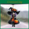 Car Halloween Acrylic Ornament Cute Witch Decor Auto Interior Tree Accessory