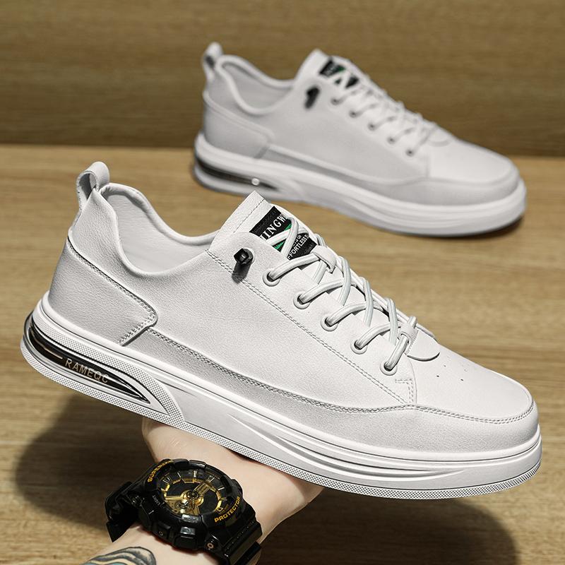 Модные мужские туфли для отдыха на природе, черные кожаные повседневные туфли на плоской подошве, скейтборд, мужские кроссовки для отдыха на улице