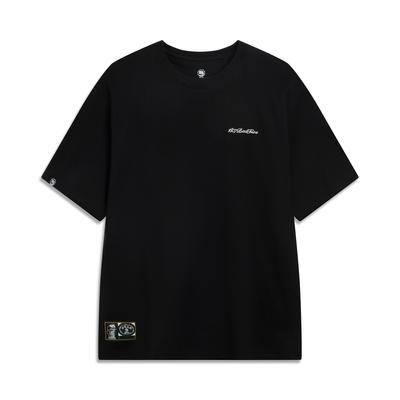 Li Ning X 1807 Collaboration Свободная Универсальная Повседневная Модная Футболка с Круглым Вырезом и Принтом Букв с Коротким Рукавом для Баскетбола Мужские Футболки AHSVE63-2