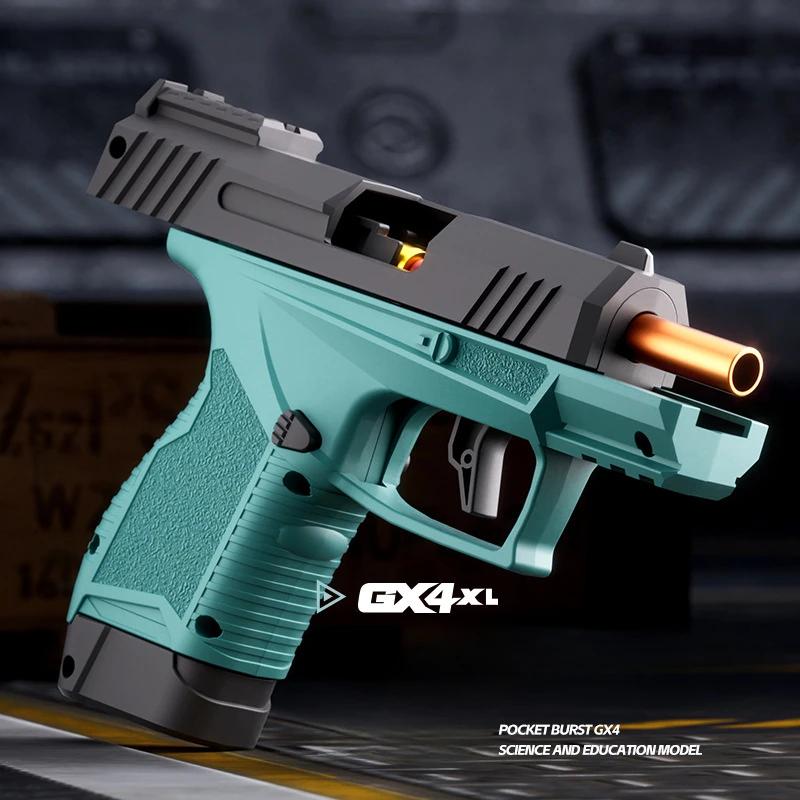 Карманный игрушечный пистолет Mini Gx4 непрерывное метание снарядов Macara образовательная модель пистолета с мягкими пулями BlowBack Airsoft маленький пистолет