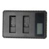 Camera Battery Charger Dual USB Chager with LCD Display for AHDBT‑501 Camera Battery