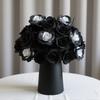 Хэллоуин Черные Искусственные Цветы Розы Темный Ужас Готика Черный Имитация Букета Цветов для Свадьбы Хэллоуин Вечеринки Домашнего Декора