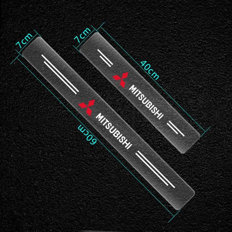 4PCS Universal Car Door Sill Protector Sticker Transparent Anti-scratch Scuff Plate Guard for Mitsubishi Outlander Lancer Pajero