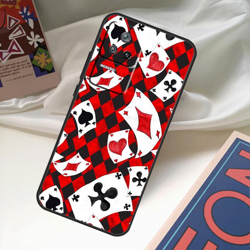 Poker Playing Card Case For POCO X6 Pro X3 X5 F3 F5 M5s M6 Pro Xiaomi 14 Ultra 11T 12T 13T Pro 12 13 Lite Cover