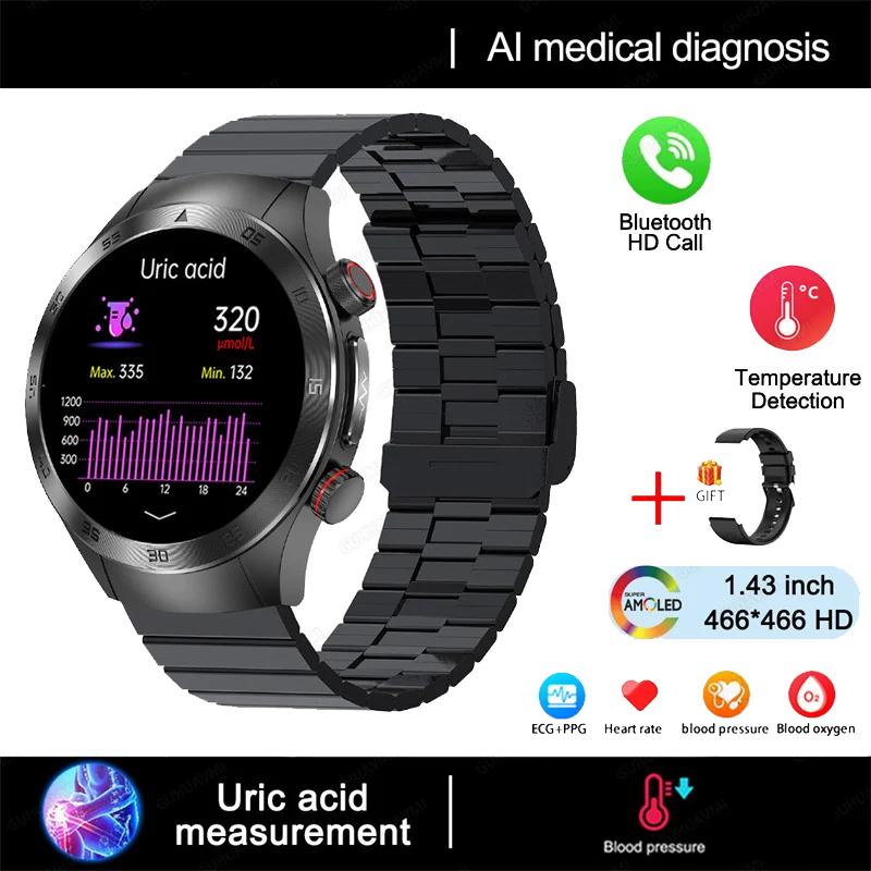 Bluetooth Call ECG+PPG New Smart Watch Mens Health Watch Heart Rate Watches IP68 Waterproof Fitness Tracker Smartwatch