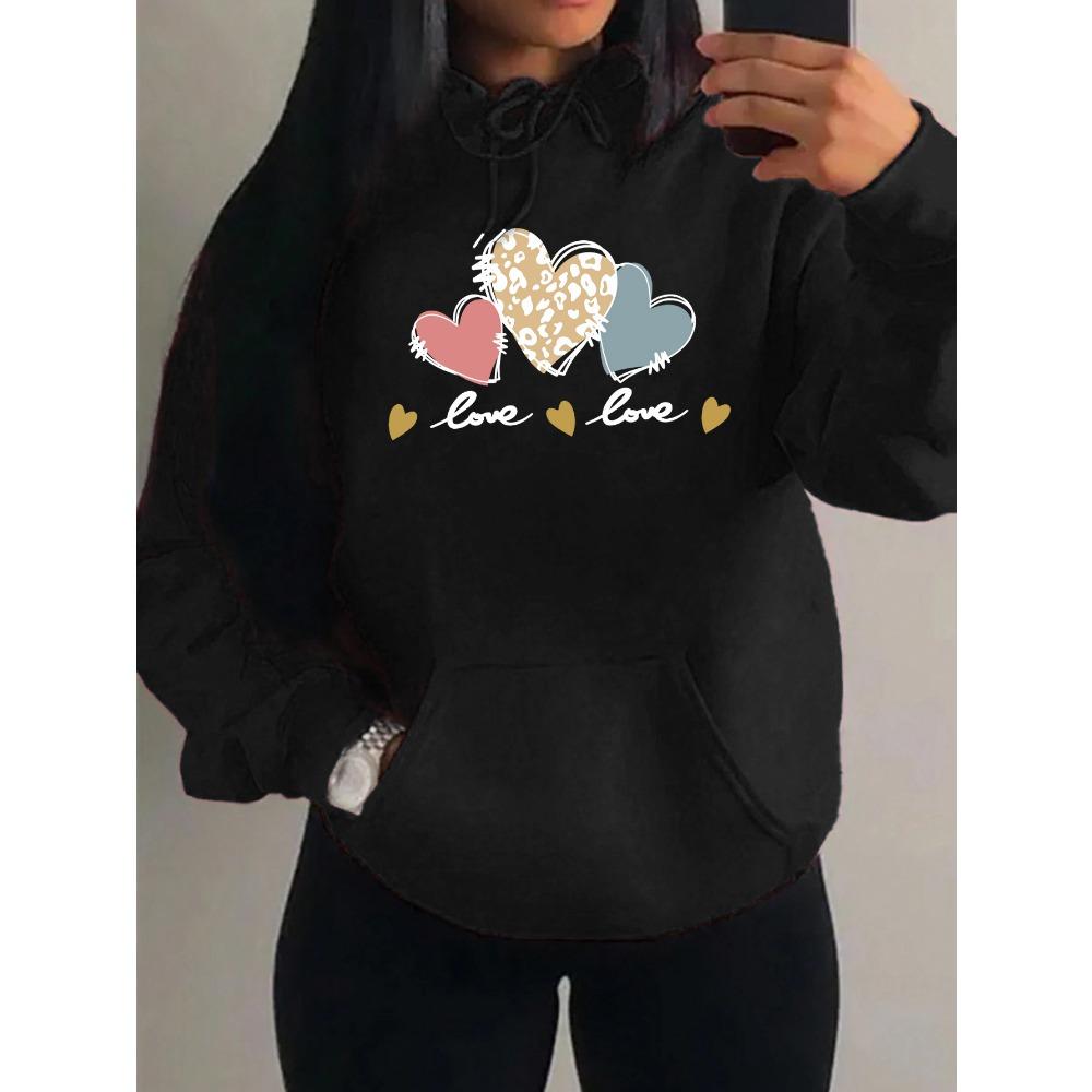 Розовый леопардовый принт сердце комбинированная печать женское худи свободное хип-хоп худи повседневная флисовая спортивная одежда Y2K худи