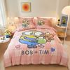 Duvet Pillowcase, Minion Home Bedroom Bedding Set Cute Print, Boys, Girls and Children's Cartoon Three-Piece Set 155x220cm