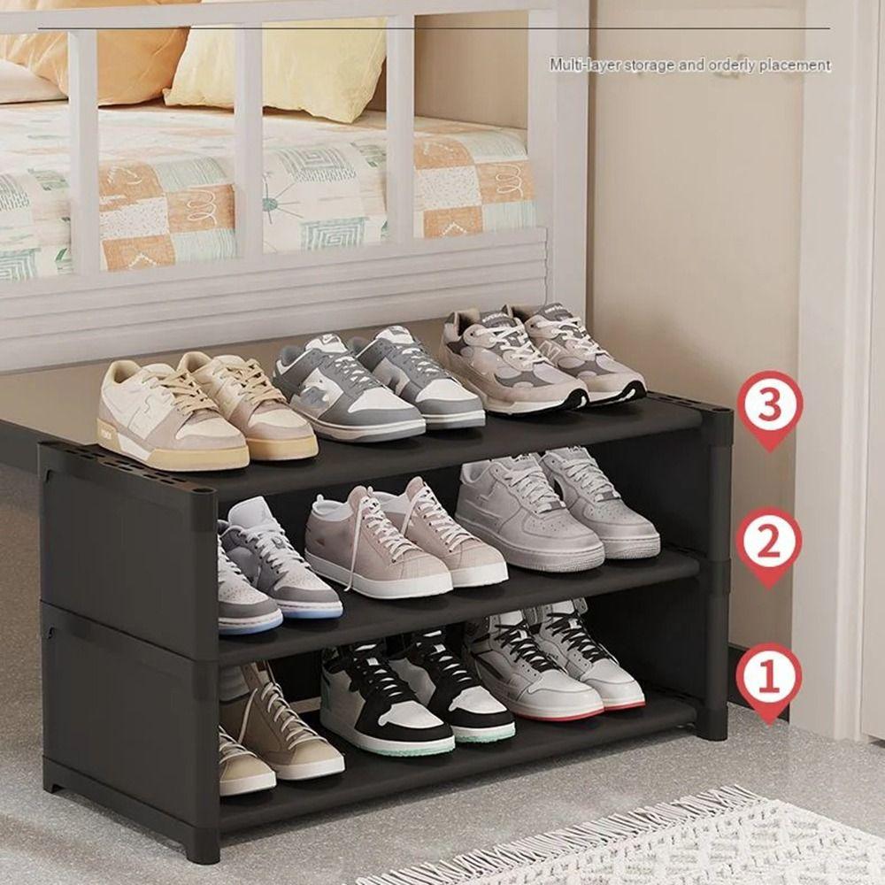 Dust Proof Cover Shoe Cabinet Space Saving Shoe Storage Shelf Portable Long Shoe Rack Bedroom