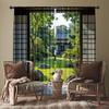 Штора «Зеленый Сад» Защищающая от посторонних глаз Полиэстер Декор для гостиной Оформление окна Комплект из 2 штук С карманной петлей Можно стирать Готова для использования