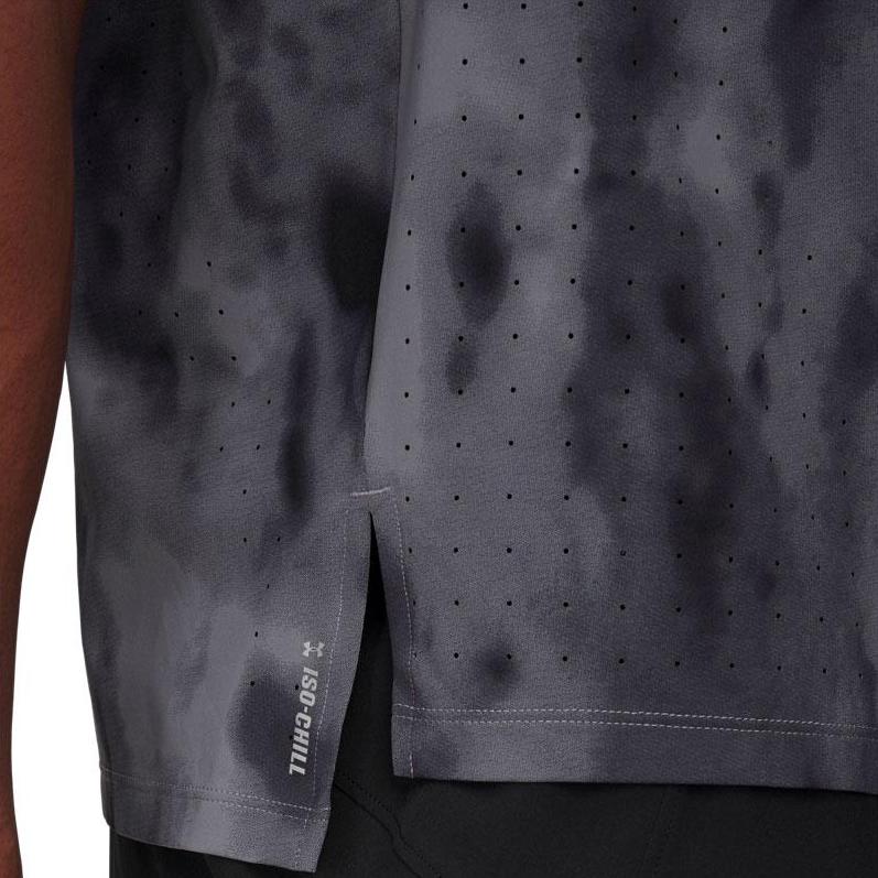 Under Armour Мужская дышащая футболка с коротким рукавом для бега серии Launch Elite Cool, топы, титаново-серый 1389804-024