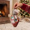 Festive Window Sill Decor Christmas Bulb Shape Storage Jar, Transparent Refillable Light Home Items Ornament, Tree Pendant for Holiday Party