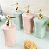 Stained Carved Empty Pump Refillable Bathroom Gel Bottles Shampoo Shower Dispenser Liquid Soap Dispenser Bath Gel Press Refills