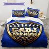 Boca Juniors Custom Name Pattern Bedding Quilt Set Quilt Cover Pillowcase Home Birthday Gift(1 * duvet cover + 2 * pillowcase, without core)