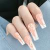 24 шт. накладные ногти с натуральными бабочками и французским блеском, удобные для длительного использования, стильные ногти