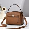 Chic Summer Small Square Bag For Women In Trendy Color Block Soft Leather With Zipper Closure