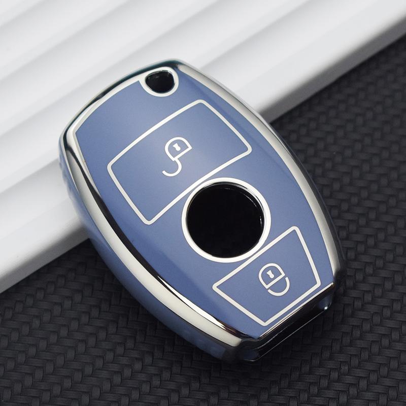 2 кнопки ТПУ чехол для ключей от машины Защитный чехол для Mercedes Benz ABCER Class GLS GLA GLK GLC CLS CLA AMG W204 W205 W212 W463 W176 аксессуары