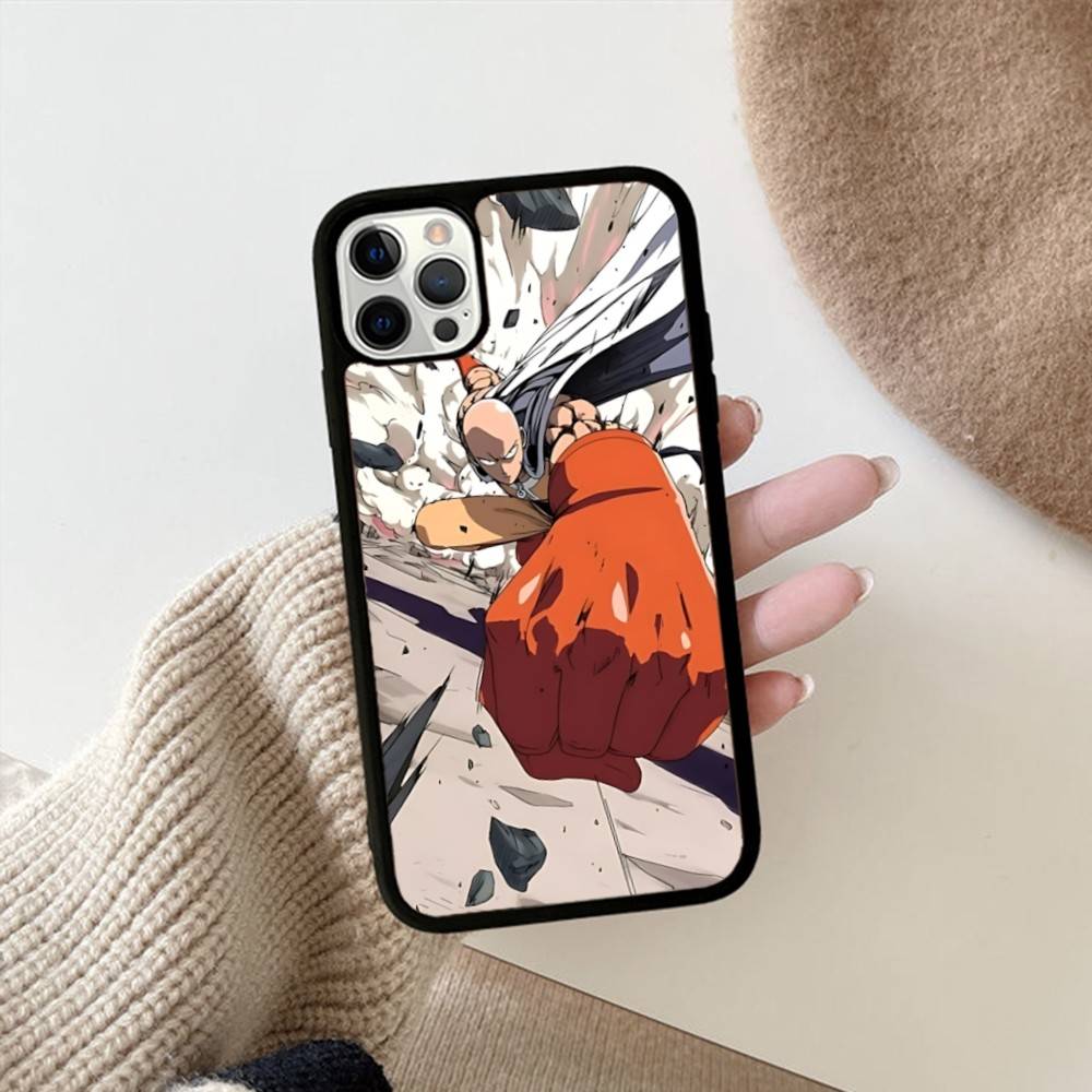 Аниме Японский Классический ONE P-PUNCH-MANS Чехол для Телефона Для IPhone 17 16 Pro Max 11 12 13 14 15 Жесткий ПК+ТПУ Подставка Задняя Крышка
