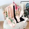 Vintage Flowers Square Scarf For Women Silk Shawls Neckerchief Female Print Headband On the Head Wraps Foulard Hijab Hair Bands