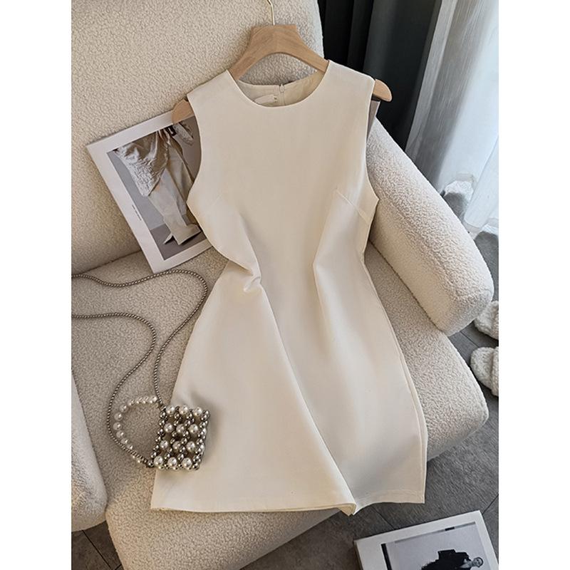 Лето Женский Пожилой Чувство Света Знакомый Стиль Элегантный Темперамент Тонкий Модный А-силуэт Жилет Без Рукавов Платья