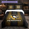 Pittsburgh Penguins Pattern Microfiber 3Pcs Bedding Set Decor Duvet Cover Set For Bedroom Home Use