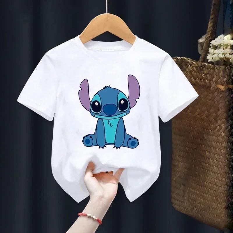 Disney Летняя футболка с принтом Стич Серия 'Полый' Футболка с коротким рукавом
