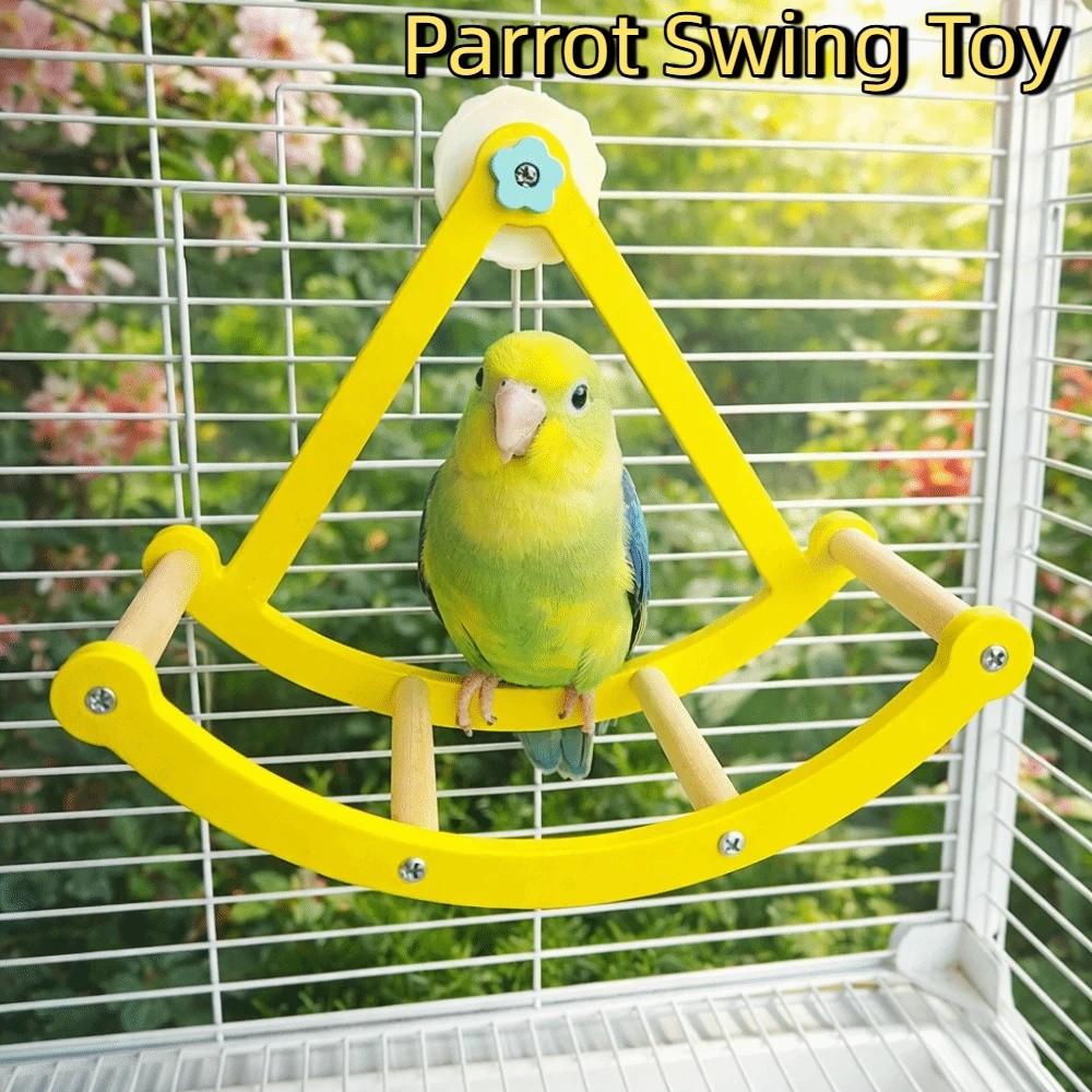 Rotating Parrot Swing Toy Bite Resistant Rocking Perch Stand Bird Cage Stand Entertainment