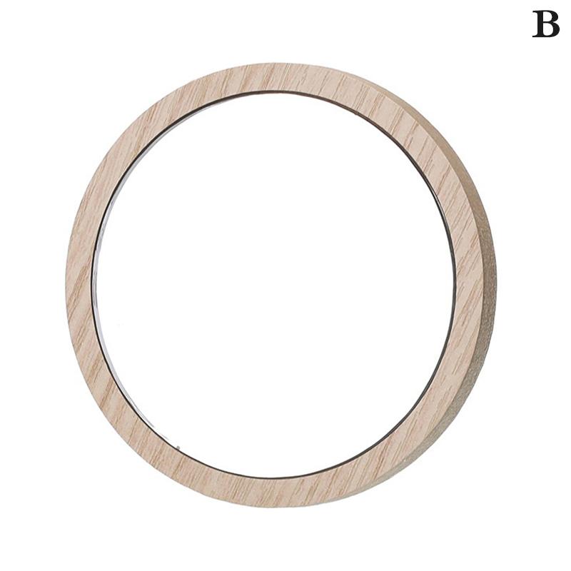 Маленькое портативное деревянное зеркало для макияжа, круглое косметическое зеркало, карманное зеркало