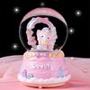 Cartoon Couple Crystal Ball Resin Snow Globe Music Box Toy