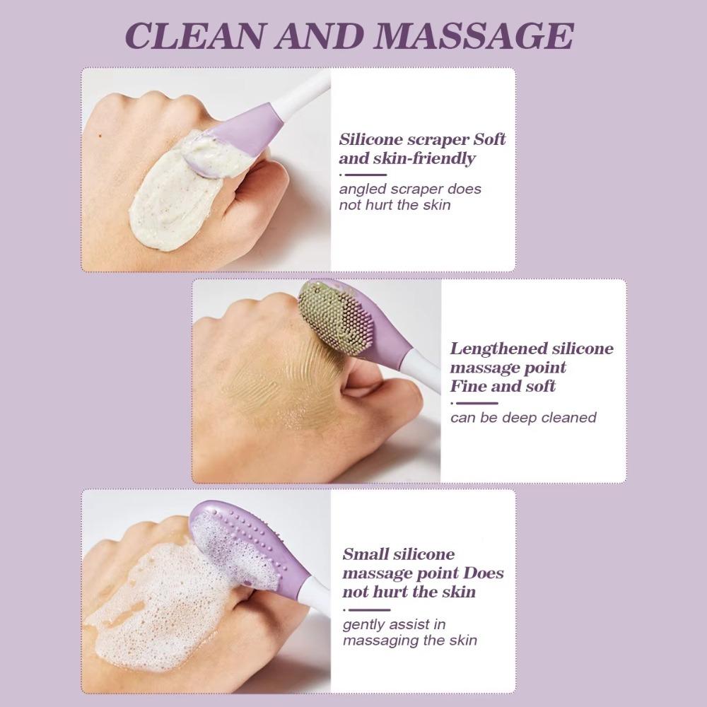 Silicone Facial Clean Brush Double Head Skin Care Tools Beauty Facial Massage Brush