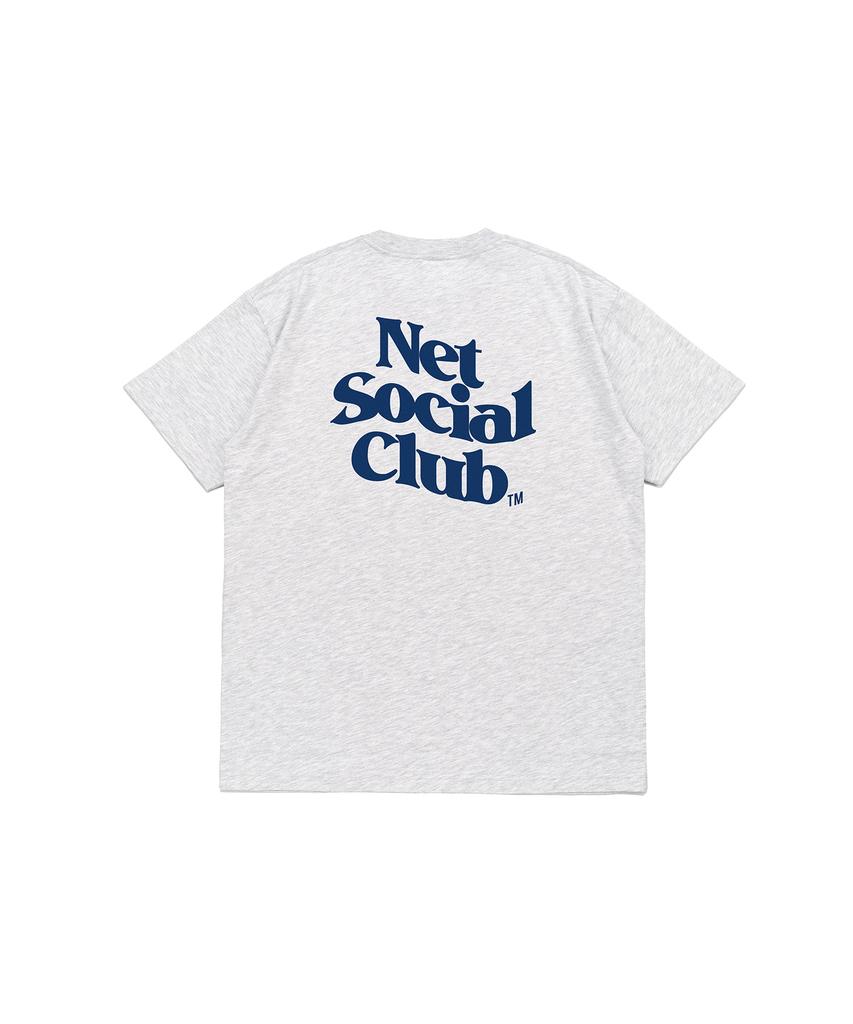 Футболка с волнообразным ярким логотипом NET SOCIAL CLUB (Светлый Меланж)